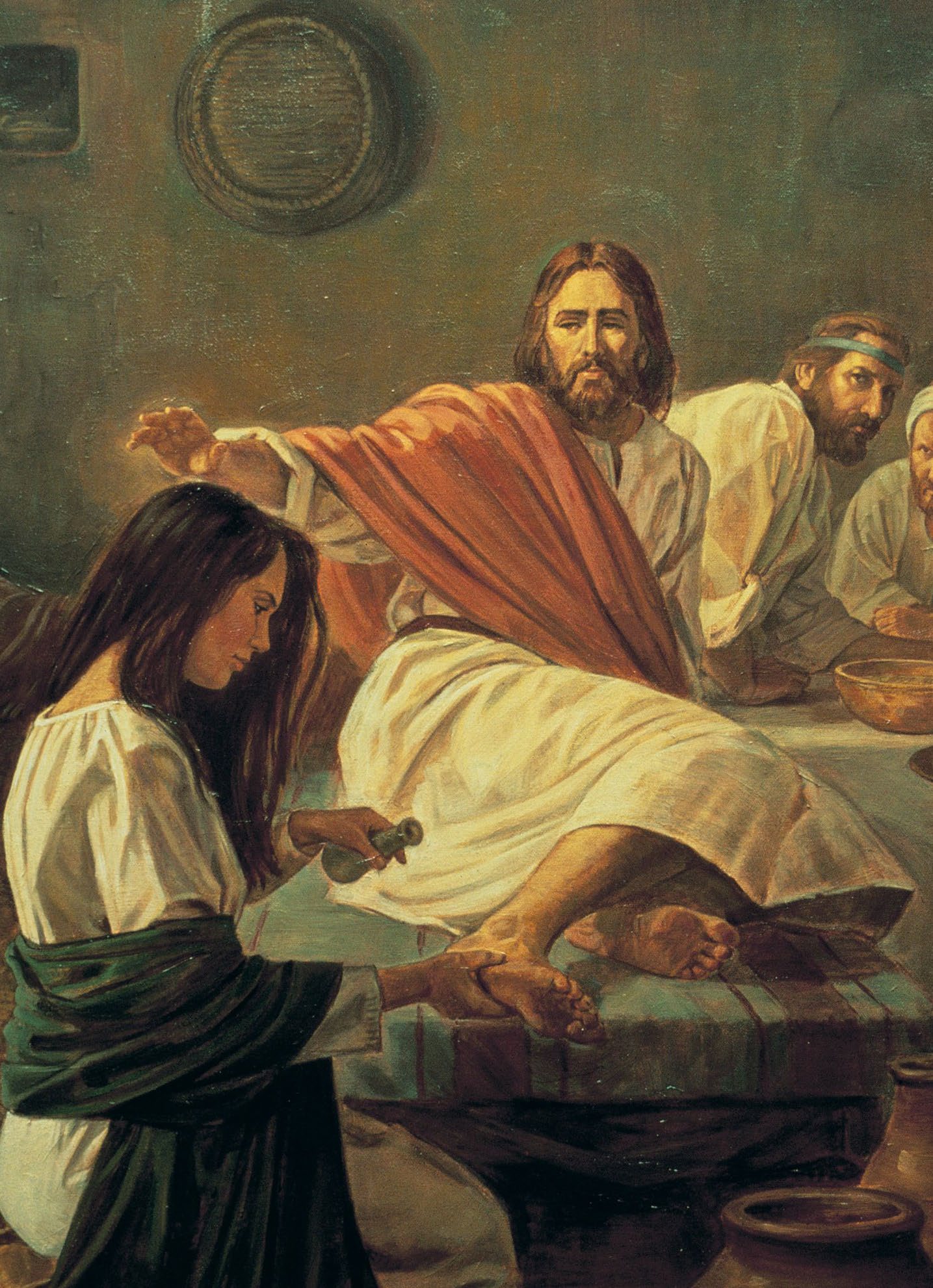 Mary anointing Jesus with precious ointment at Bethany